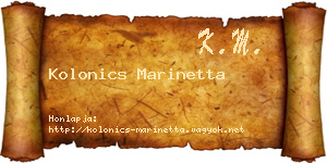 Kolonics Marinetta névjegykártya